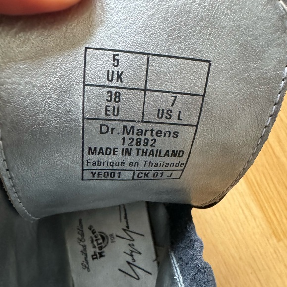 Yohji Yamamoto X Doc Martens Women’s Black Pointy Toe Combat Boots Size 7 Y’s - Picture 11 of 11